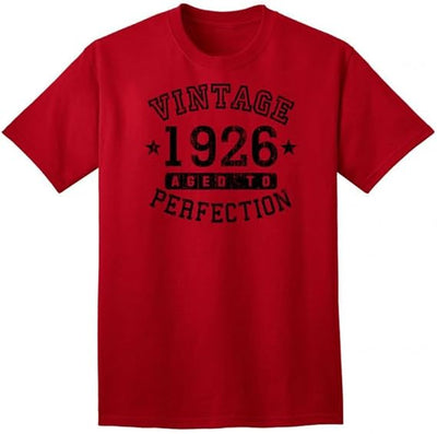 1926 - Adult Unisex Vintage Birth Year Aged To Perfection Birthday T-Shirt-Shirts-TooLoud-Red-Small-Davson Sales