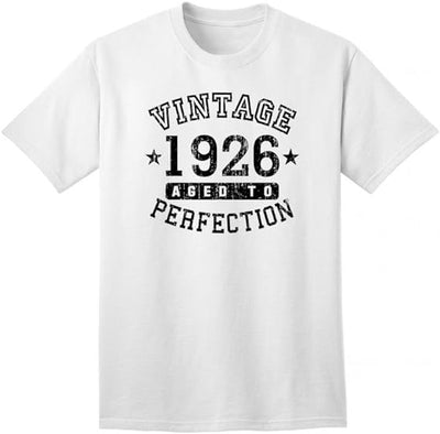 1926 - Adult Unisex Vintage Birth Year Aged To Perfection Birthday T-Shirt-Shirts-TooLoud-White-Small-Davson Sales