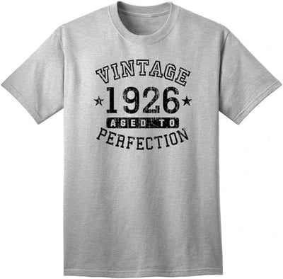 1926 - Adult Unisex Vintage Birth Year Aged To Perfection Birthday T-Shirt-Shirts-TooLoud-Ash Gray-Small-Davson Sales