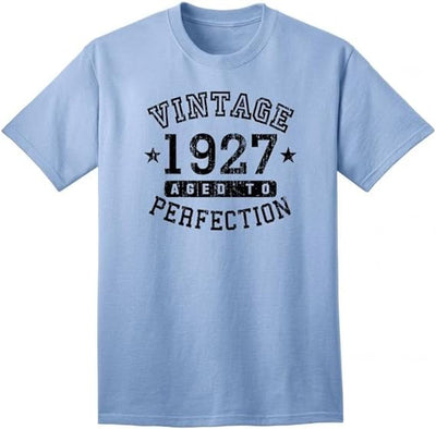 1927 - Adult Unisex Vintage Birth Year Aged To Perfection Birthday T-Shirt-TooLoud-Light Blue-Small-Davson Sales