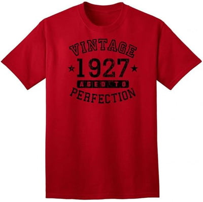 1927 - Adult Unisex Vintage Birth Year Aged To Perfection Birthday T-Shirt-TooLoud-Red-Small-Davson Sales