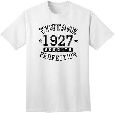 1927 - Adult Unisex Vintage Birth Year Aged To Perfection Birthday T-Shirt-TooLoud-White-Small-Davson Sales