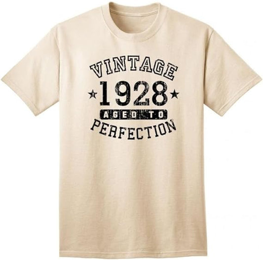 1928 - Adult Unisex Vintage Birth Year Aged To Perfection Birthday T-Shirt-TooLoud-Natural-Small-Davson Sales