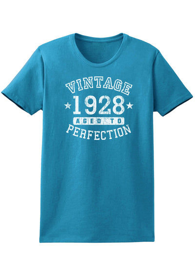 1928 - Vintage Birth Year Womens Dark T-Shirt-TooLoud-Turquoise-X-Small-Davson Sales