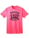 1929 - Adult Unisex Vintage Birth Year Aged To Perfection Birthday T-Shirt-TooLoud-Neon Pink-XXX-Large-Davson Sales