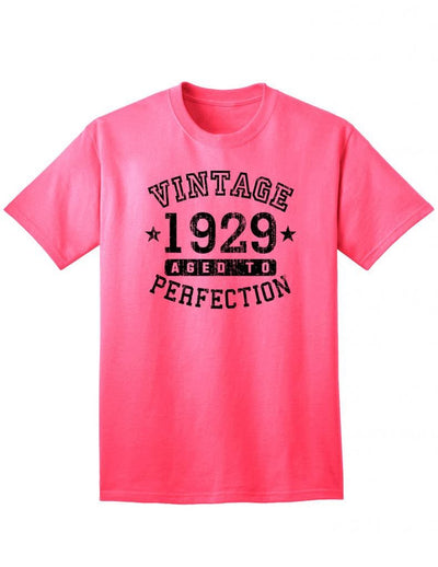 1929 - Adult Unisex Vintage Birth Year Aged To Perfection Birthday T-Shirt-TooLoud-Neon Pink-XXX-Large-Davson Sales