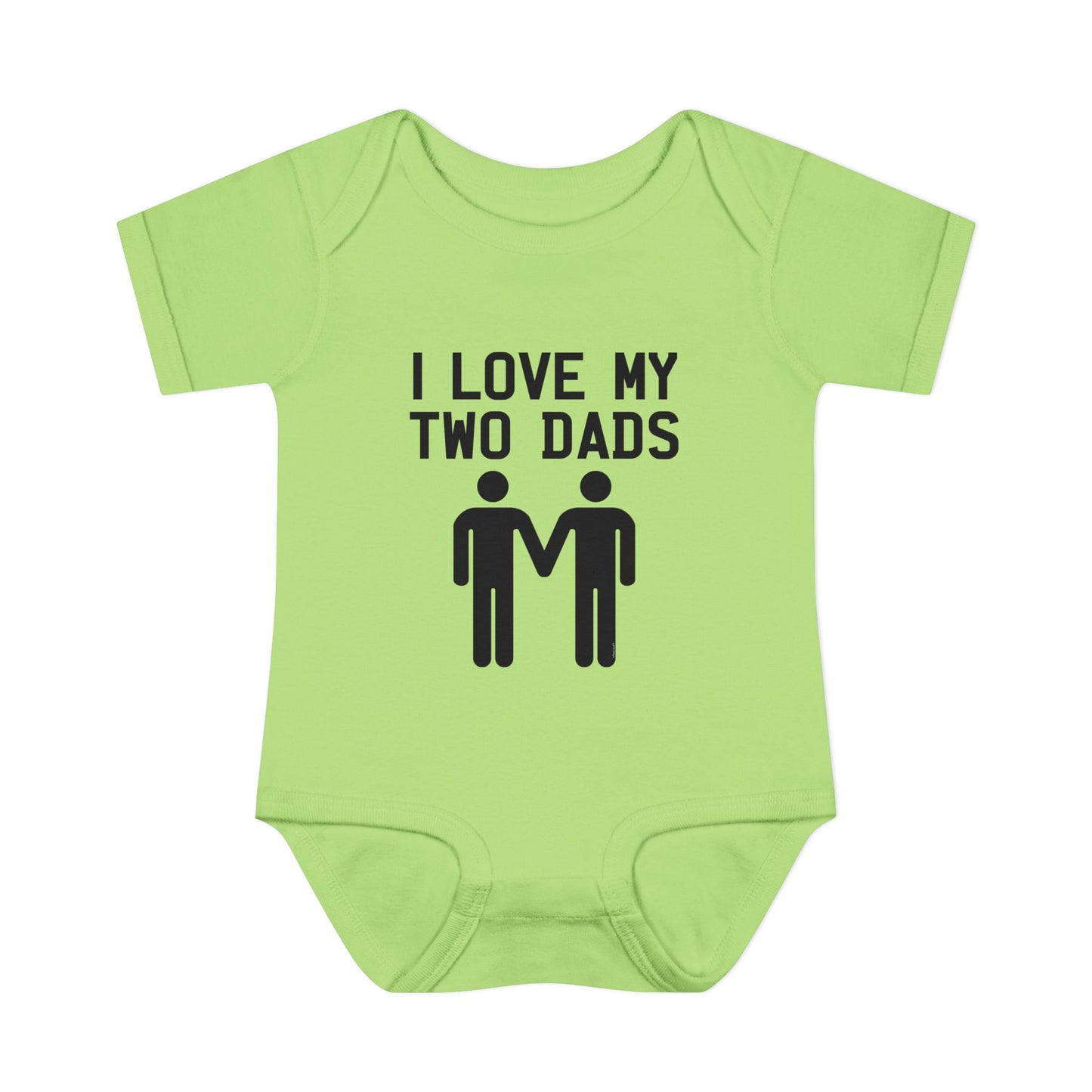 I Love My Two Dads Gay Fathers Baby Bodysuit by TOOLOUD