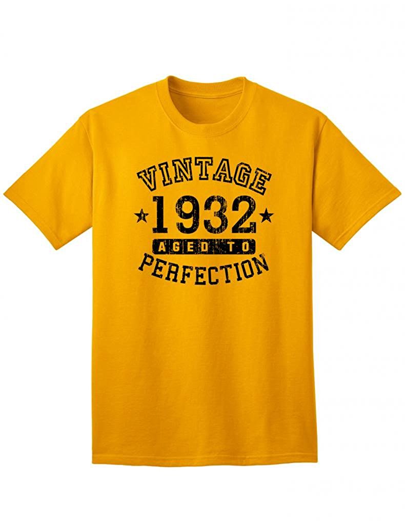 1932 - Adult Unisex Vintage Birth Year Aged To Perfection Birthday T-Shirt-TooLoud-Ash Gray-Small-Davson Sales