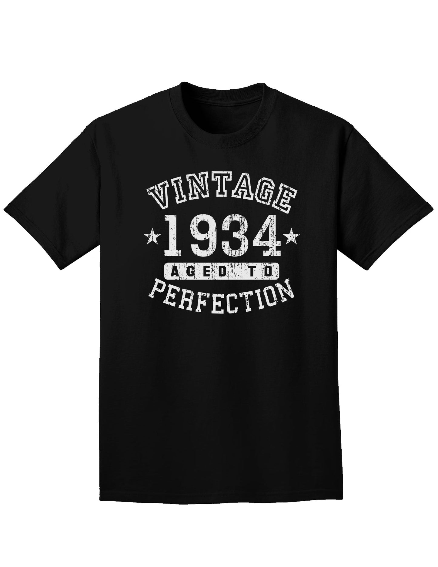 1934 - Vintage Birth Year Adult Dark T-Shirt-Mens T-Shirt-TooLoud-Black-Small-Davson Sales