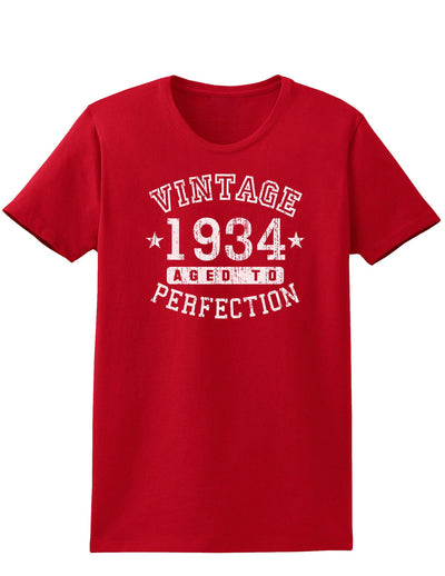 1934 - Vintage Birth Year Womens Dark T-Shirt-TooLoud-Red-X-Small-Davson Sales