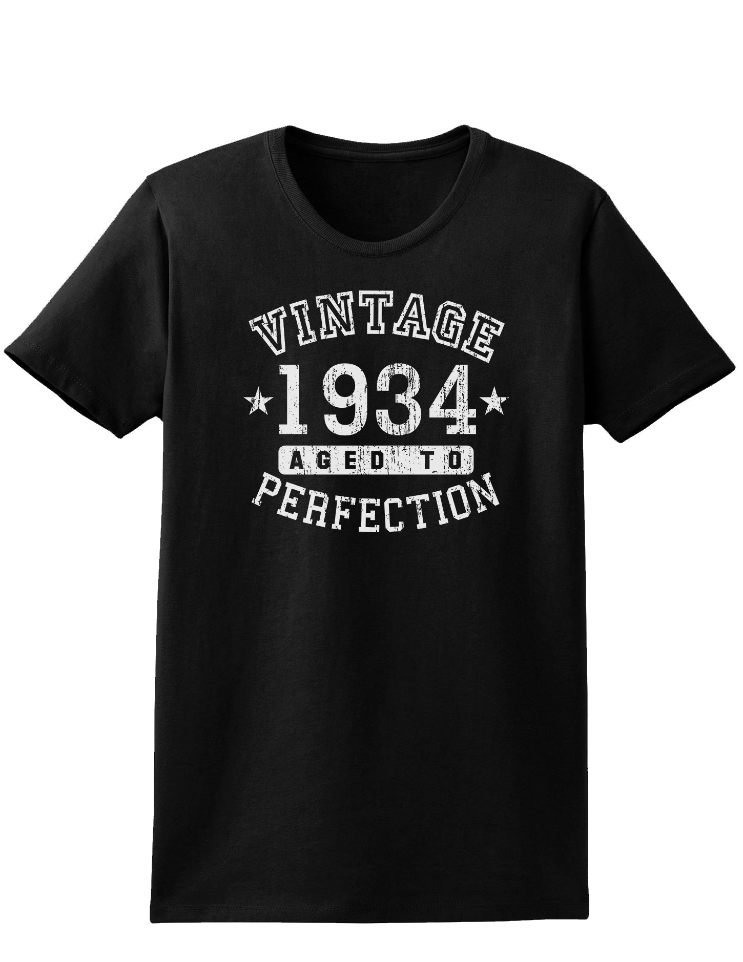 1934 - Vintage Birth Year Womens Dark T-Shirt-TooLoud-Black-X-Small-Davson Sales