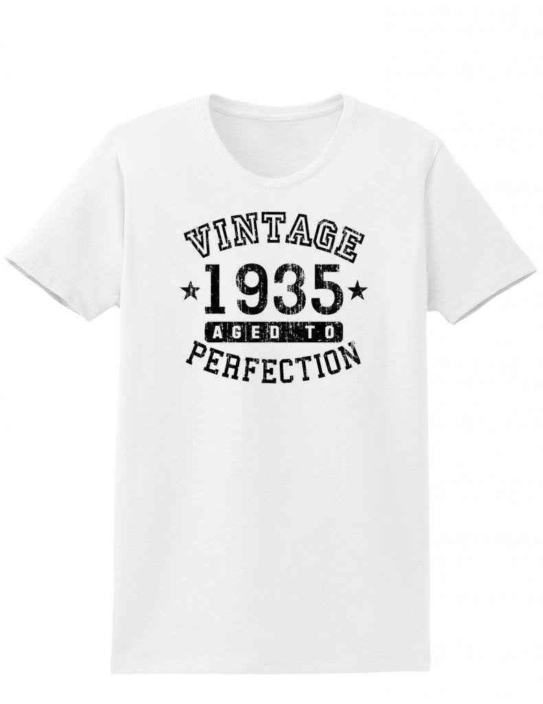 1935 - Ladies Vintage Birth Year Aged To Perfection Birthday T-Shirt-TooLoud-White-XX-Large-Davson Sales