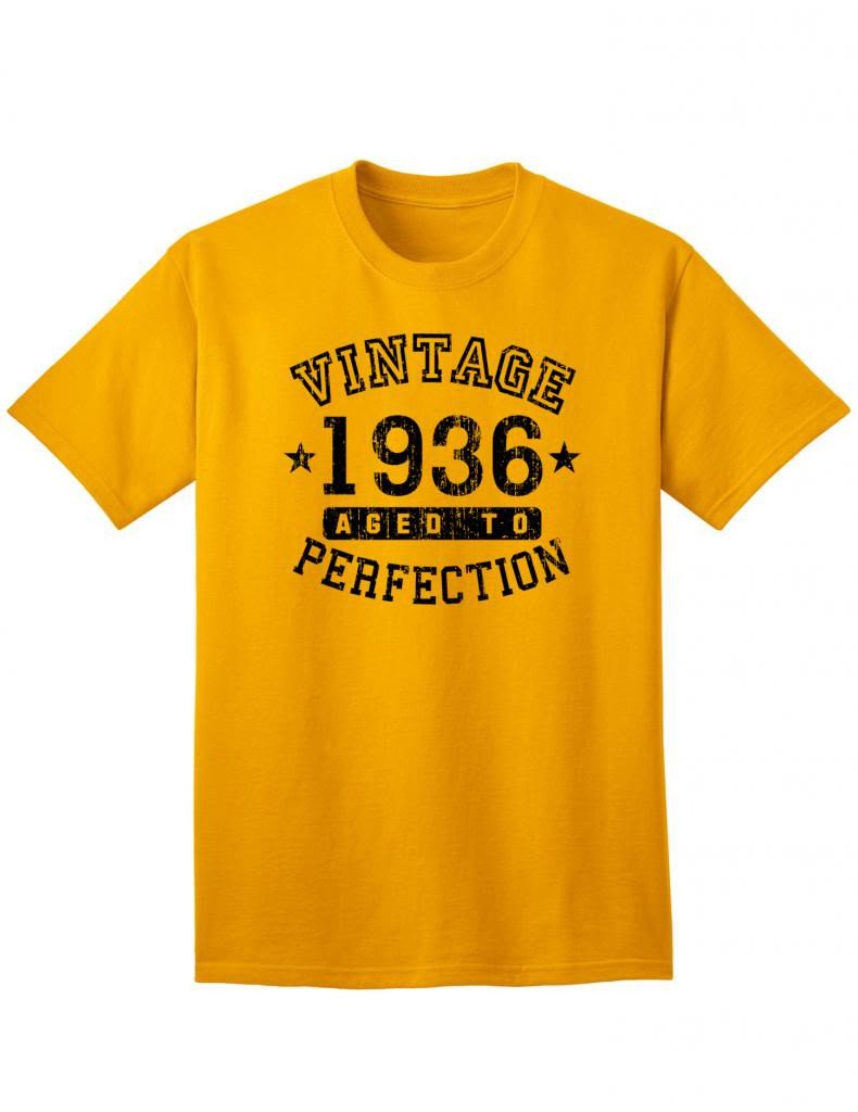 1936 - Adult Unisex Vintage Birth Year Aged To Perfection Birthday T-Shirt-TooLoud-Gold-XXX-Large-Davson Sales