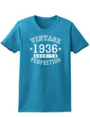 1936 - Vintage Birth Year Womens Dark T-Shirt-TooLoud-Turquoise-X-Small-Davson Sales