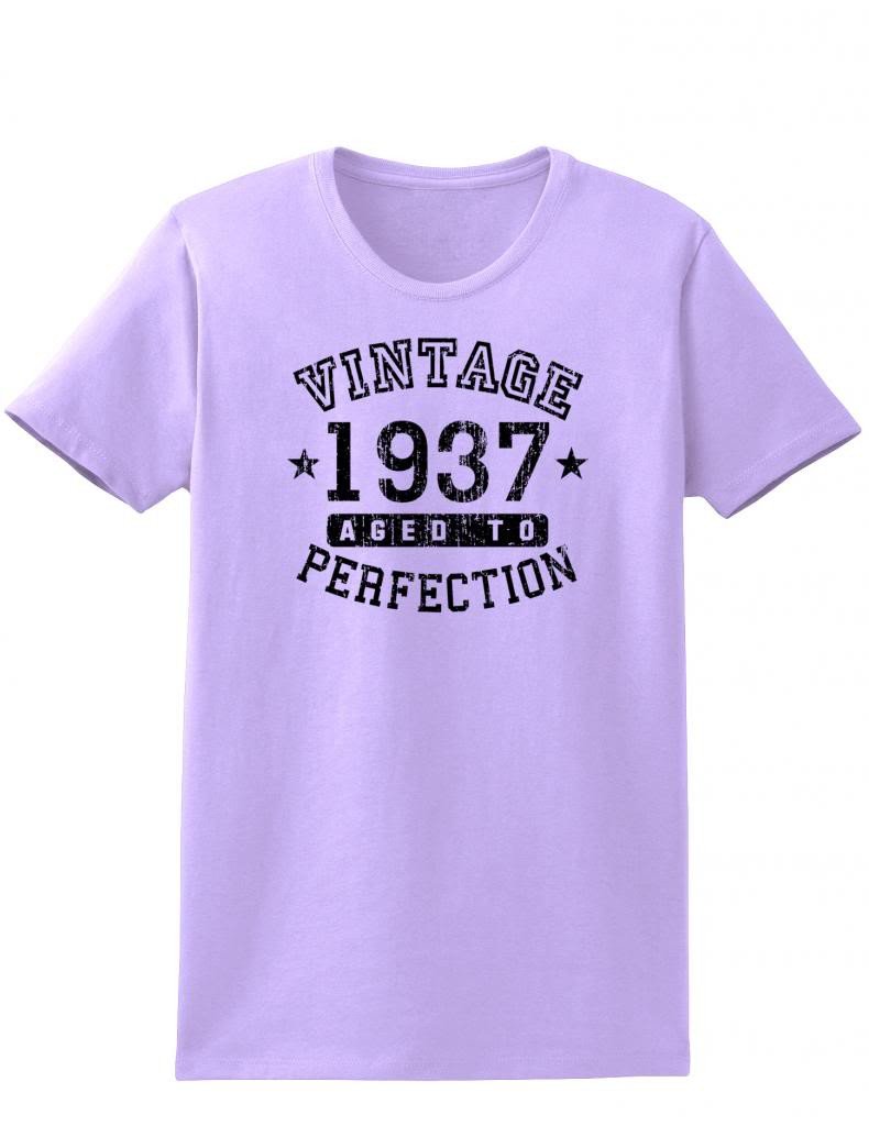 1937 - Ladies Vintage Birth Year Aged To Perfection Birthday T-Shirt-TooLoud-Lavender-XX-Large-Davson Sales