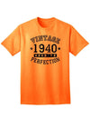 1940 - Adult Unisex Vintage Birth Year Aged To Perfection Birthday T-Shirt-TooLoud-Neon Orange-XXX-Large-Davson Sales