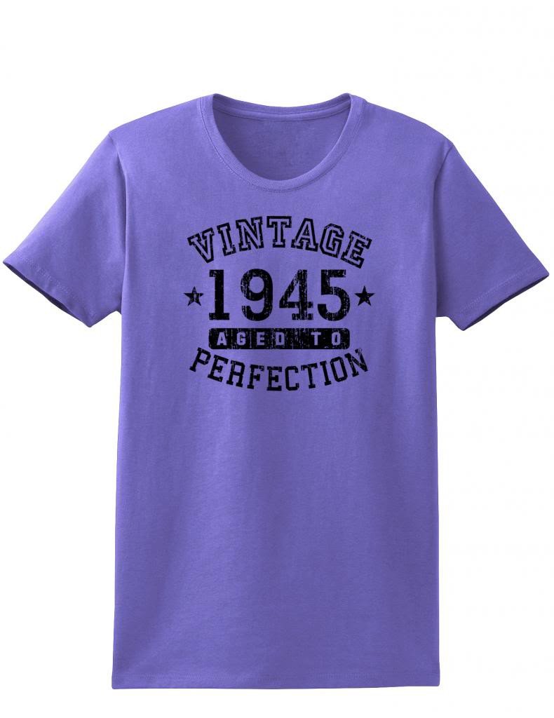 1945 - Ladies Vintage Birth Year Aged To Perfection Birthday T-Shirt-TooLoud-Violet-XX-Large-Davson Sales