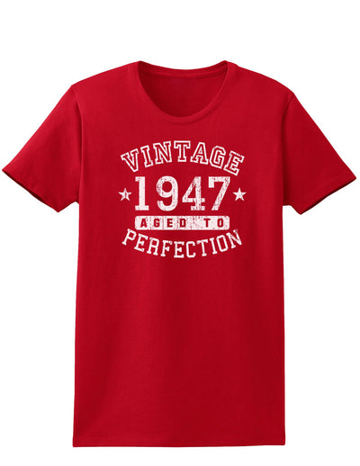 1947 - Vintage Birth Year Womens Dark T-Shirt-TooLoud-Red-X-Small-Davson Sales