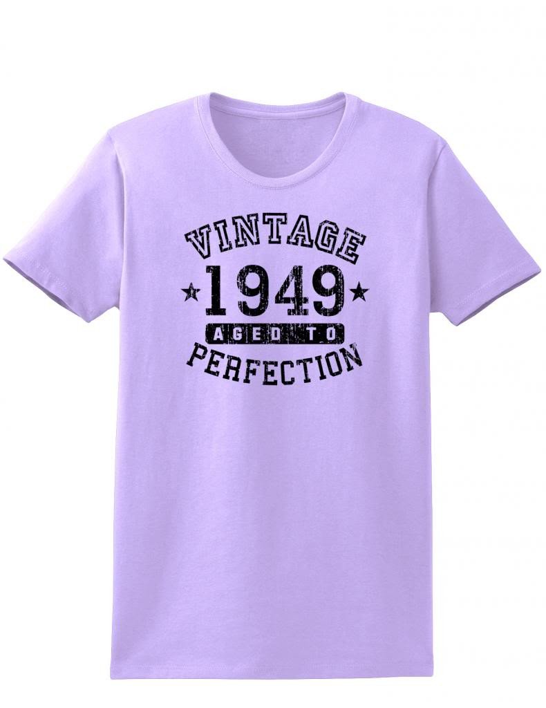 1949 - Ladies Vintage Birth Year Aged To Perfection Birthday T-Shirt-TooLoud-Lavender-XX-Large-Davson Sales