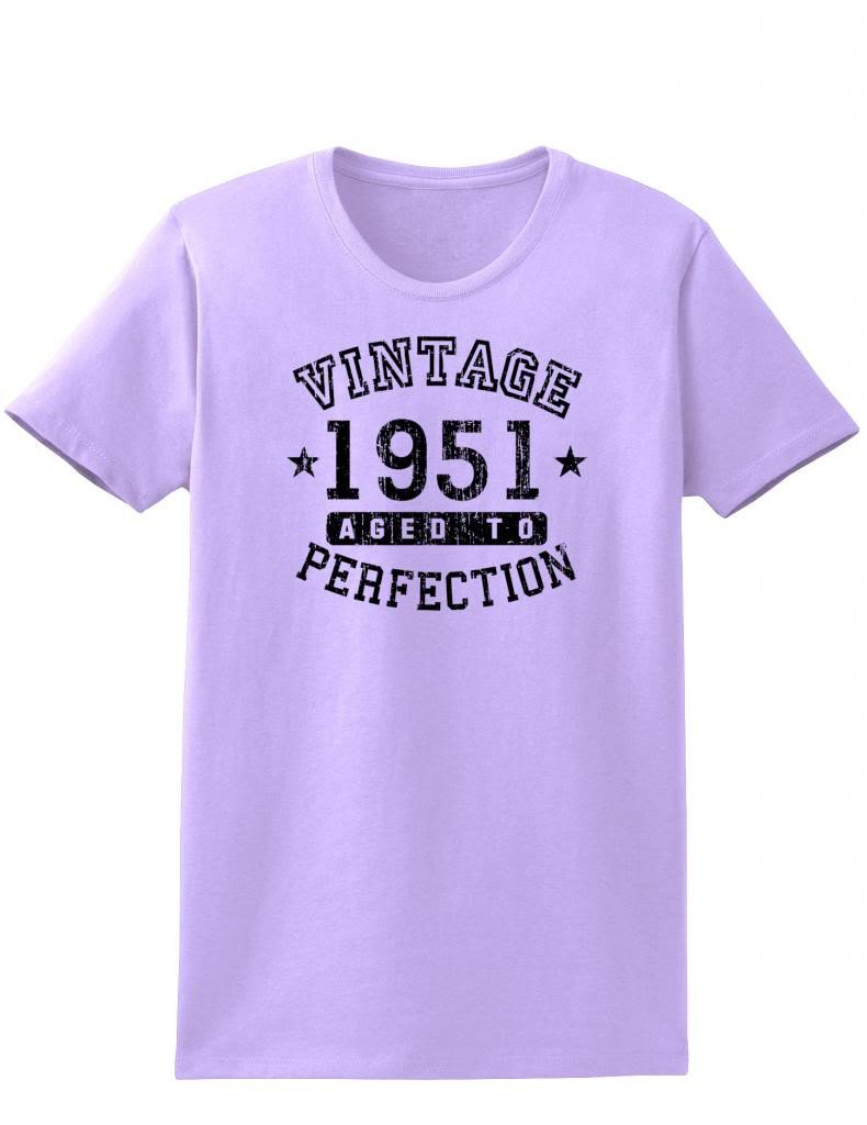 1951 - Ladies Vintage Birth Year Aged To Perfection Birthday T-Shirt-TooLoud-Lavender-XX-Large-Davson Sales