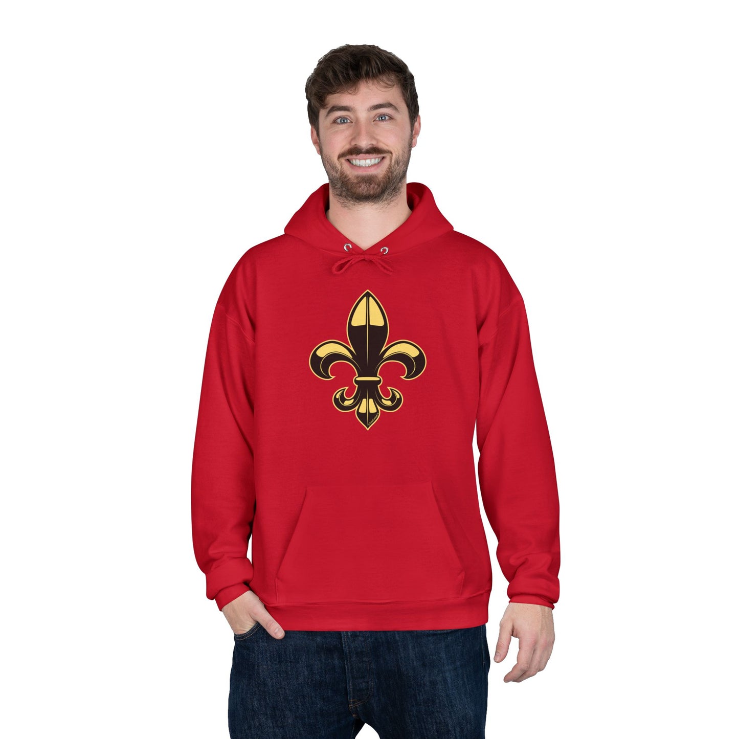 Golden Fleur de Lis Dark Hoodie Sweatshirt by TOOLOUD