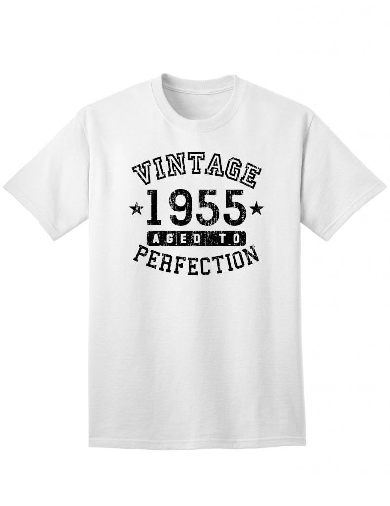 1955 - Adult Unisex Vintage Birth Year Aged To Perfection Birthday T-Shirt-TooLoud-White-XXX-Large-Davson Sales