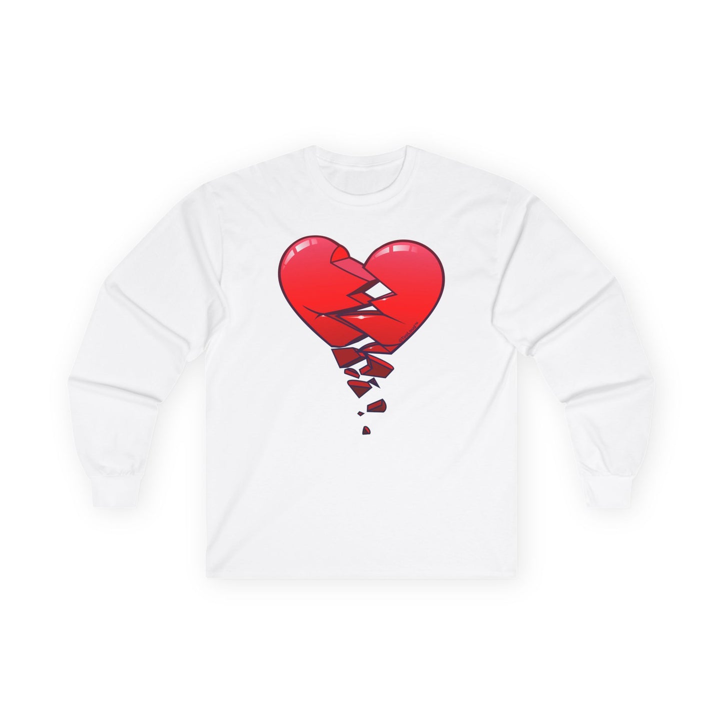 Crumbling Broken Heart Adult Long Sleeve T-Shirt by TOOLOUD