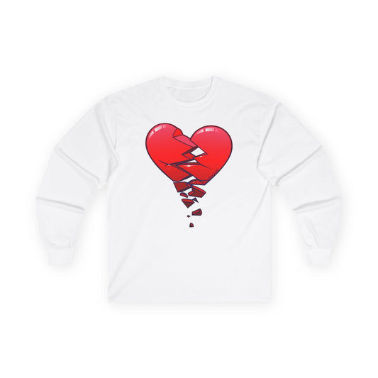 Crumbling Broken Heart Adult Long Sleeve T-Shirt by TOOLOUD