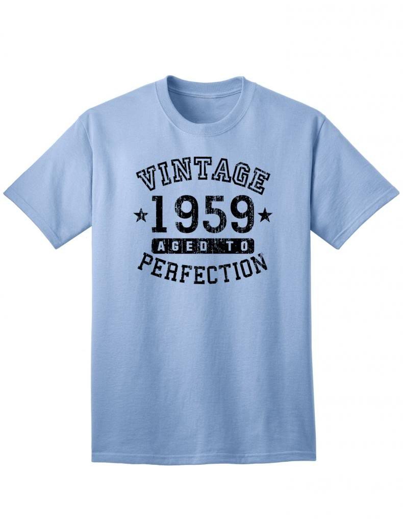 1959 - Adult Unisex Vintage Birth Year Aged To Perfection Birthday T-Shirt-TooLoud-Light Blue-XXX-Large-Davson Sales