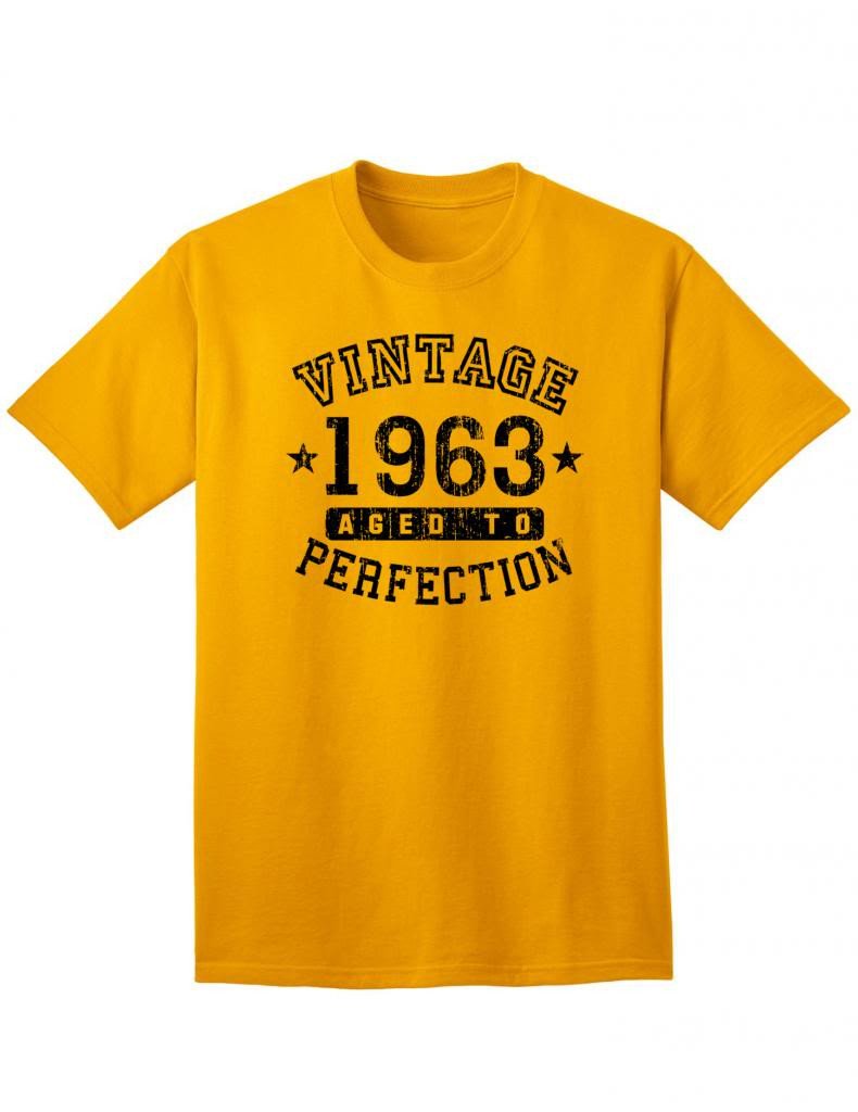 1963 - Adult Unisex Vintage Birth Year Aged To Perfection Birthday T-Shirt-TooLoud-Gold-XXX-Large-Davson Sales