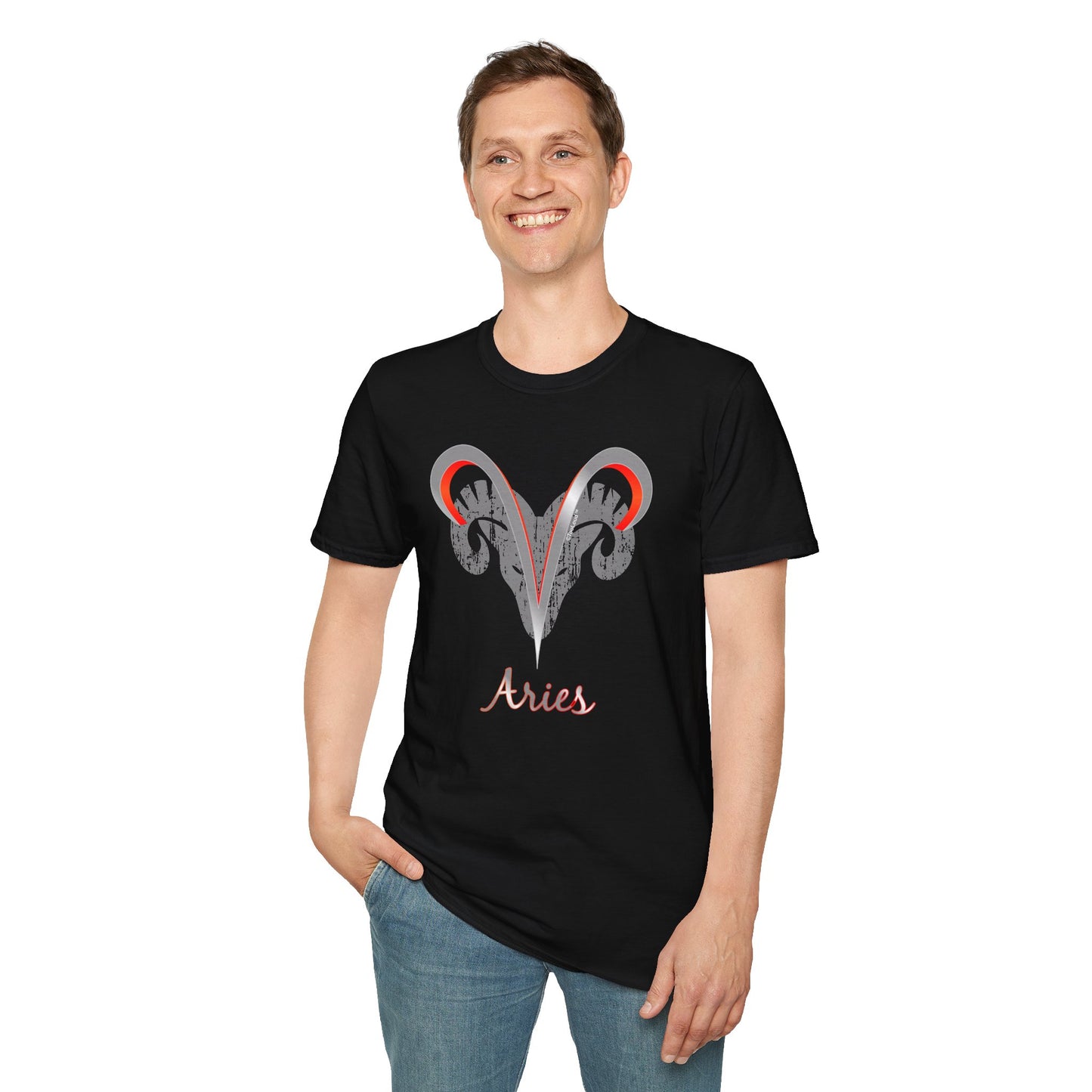 Aries Zodiac Symbol Adult Dark T-Shirt by TOOLOUD
