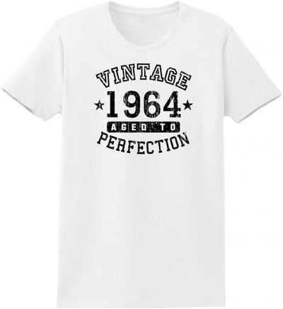 1964 - Ladies Vintage Birth Year Aged To Perfection Birthday T-Shirt-TooLoud-White-Small-Davson Sales