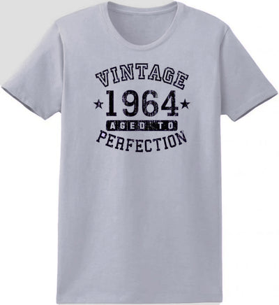 1964 - Ladies Vintage Birth Year Aged To Perfection Birthday T-Shirt