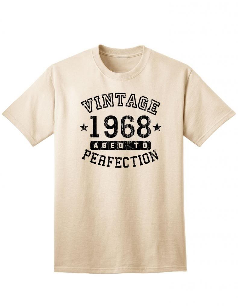 1968 - Adult Unisex Vintage Birth Year Aged To Perfection Birthday T-Shirt-TooLoud-Natural-XXX-Large-Davson Sales