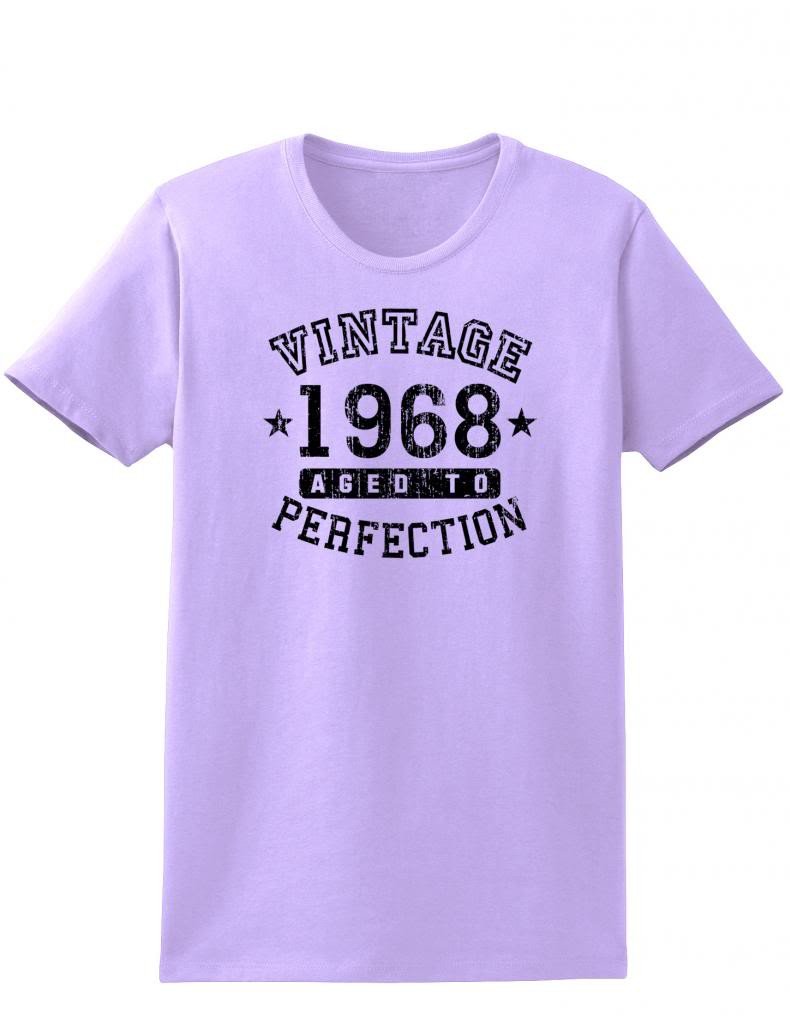 1968 - Ladies Vintage Birth Year Aged To Perfection Birthday T-Shirt-TooLoud-Lavender-XX-Large-Davson Sales