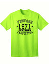 1971 - Adult Unisex Vintage Birth Year Aged To Perfection Birthday T-Shirt-TooLoud-Neon Green-XXX-Large-Davson Sales