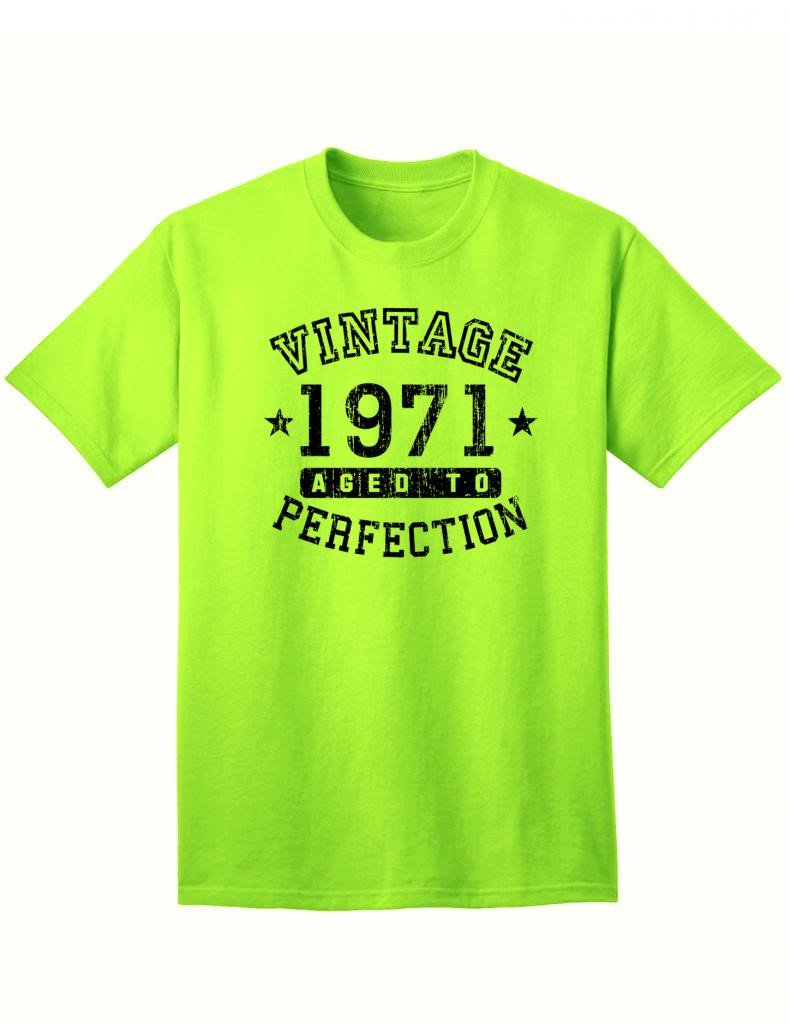 1971 - Adult Unisex Vintage Birth Year Aged To Perfection Birthday T-Shirt-TooLoud-Natural-XXX-Large-Davson Sales