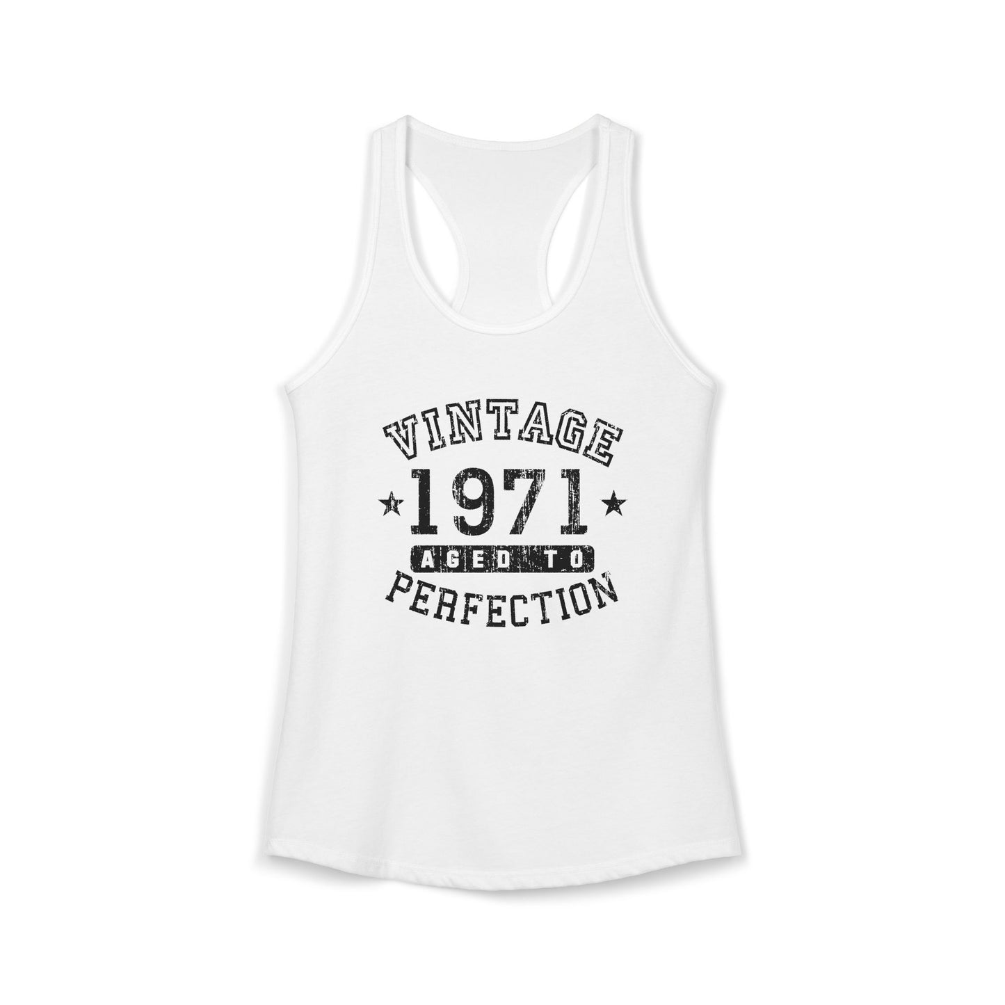 1971 - Vintage Birth Year Womens Racerback Tank Top Brand