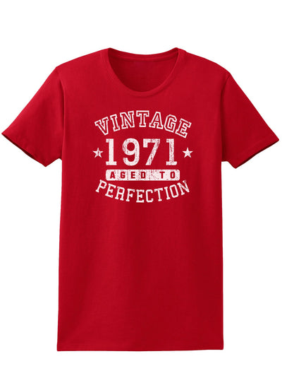 1971 - Vintage Birth Year Womens Dark T-Shirt-TooLoud-Red-X-Small-Davson Sales