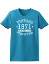1971 - Vintage Birth Year Womens Dark T-Shirt-TooLoud-Turquoise-X-Small-Davson Sales
