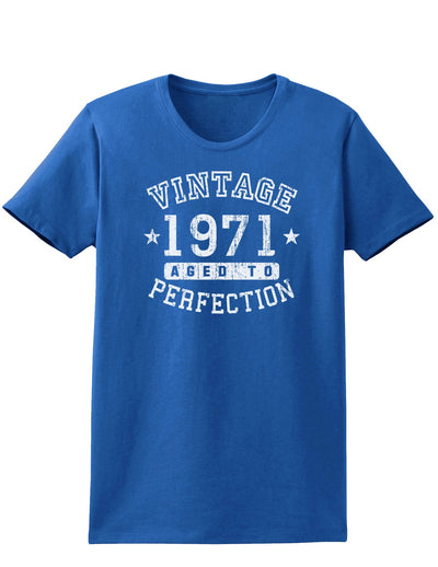 1971 - Vintage Birth Year Womens Dark T-Shirt-TooLoud-Royal-Blue-X-Small-Davson Sales