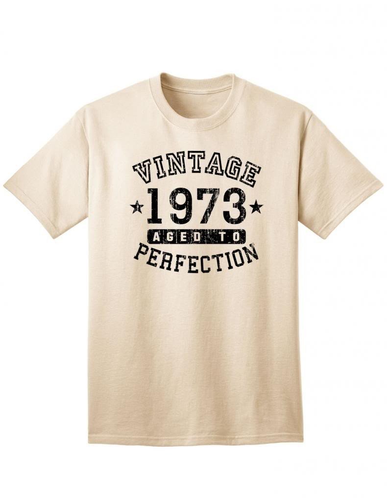 1973 - Adult Unisex Vintage Birth Year Aged To Perfection Birthday T-Shirt-TooLoud-Ash Gray-XXX-Large-Davson Sales