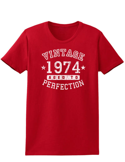 1974 - Vintage Birth Year Womens Dark T-Shirt-TooLoud-Red-X-Small-Davson Sales