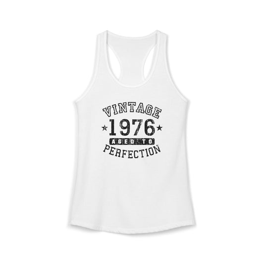 1976 - Vintage Birth Year Womens Racerback Tank Top Brand