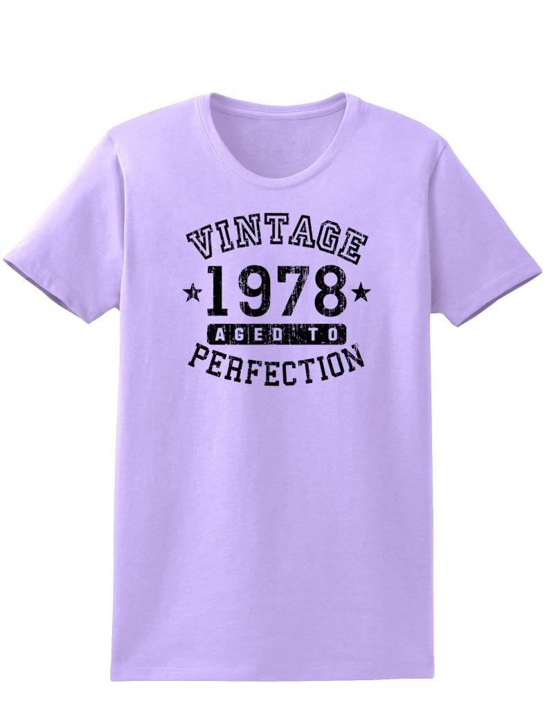 1978 - Ladies Vintage Birth Year Aged To Perfection Birthday T-Shirt-TooLoud-Lavender-XX-Large-Davson Sales