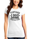 1980 - Vintage Birth Year Juniors T-Shirt-Womens Juniors T-Shirt-TooLoud-White-Small-Davson Sales