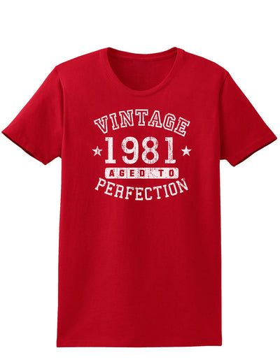 1981 - Vintage Birth Year Womens Dark T-Shirt-TooLoud-Red-X-Small-Davson Sales