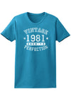 1981 - Vintage Birth Year Womens Dark T-Shirt-TooLoud-Turquoise-X-Small-Davson Sales