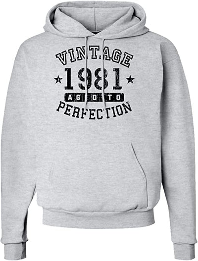 1981 - Vintage Birth Year Hoodie Sweatshirt - Adult-Hoodie-Davson Sales-Small-Ash-Grey-Davson Sales