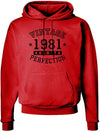 1981 - Vintage Birth Year Hoodie Sweatshirt - Adult-Hoodie-Davson Sales-Small-Red-Davson Sales